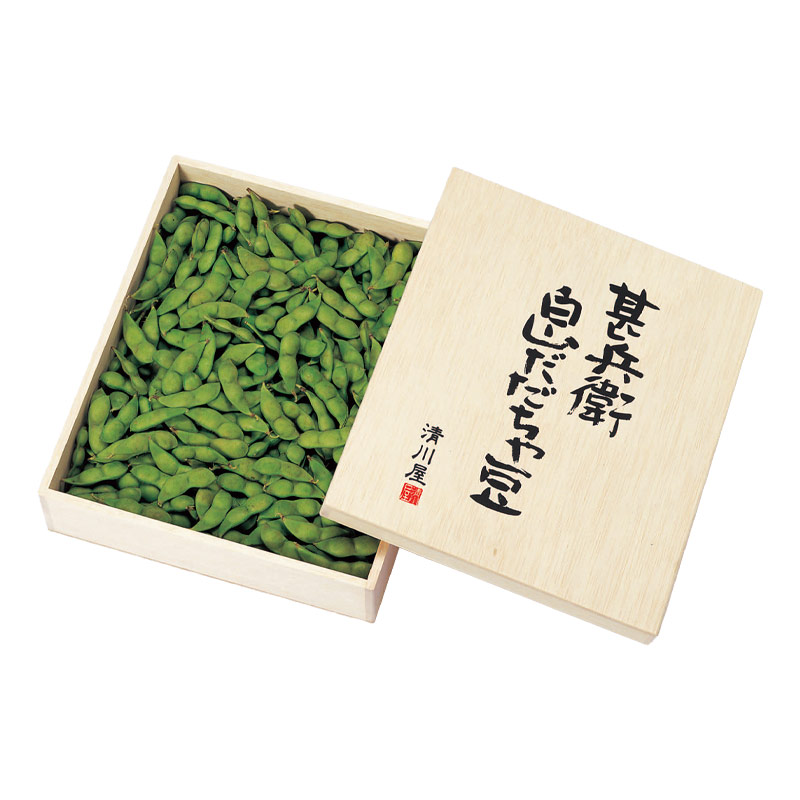 甚兵衛 白山だだちゃ豆 木箱入 ＜本豆＞パッケージ